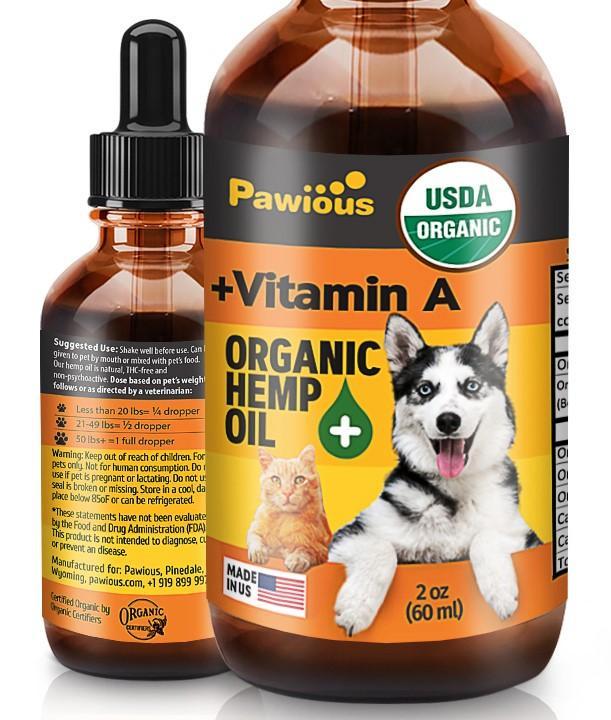Hemp Oil for Dogs & Cats Large 2oz Bottle Made in USA Joint Pain