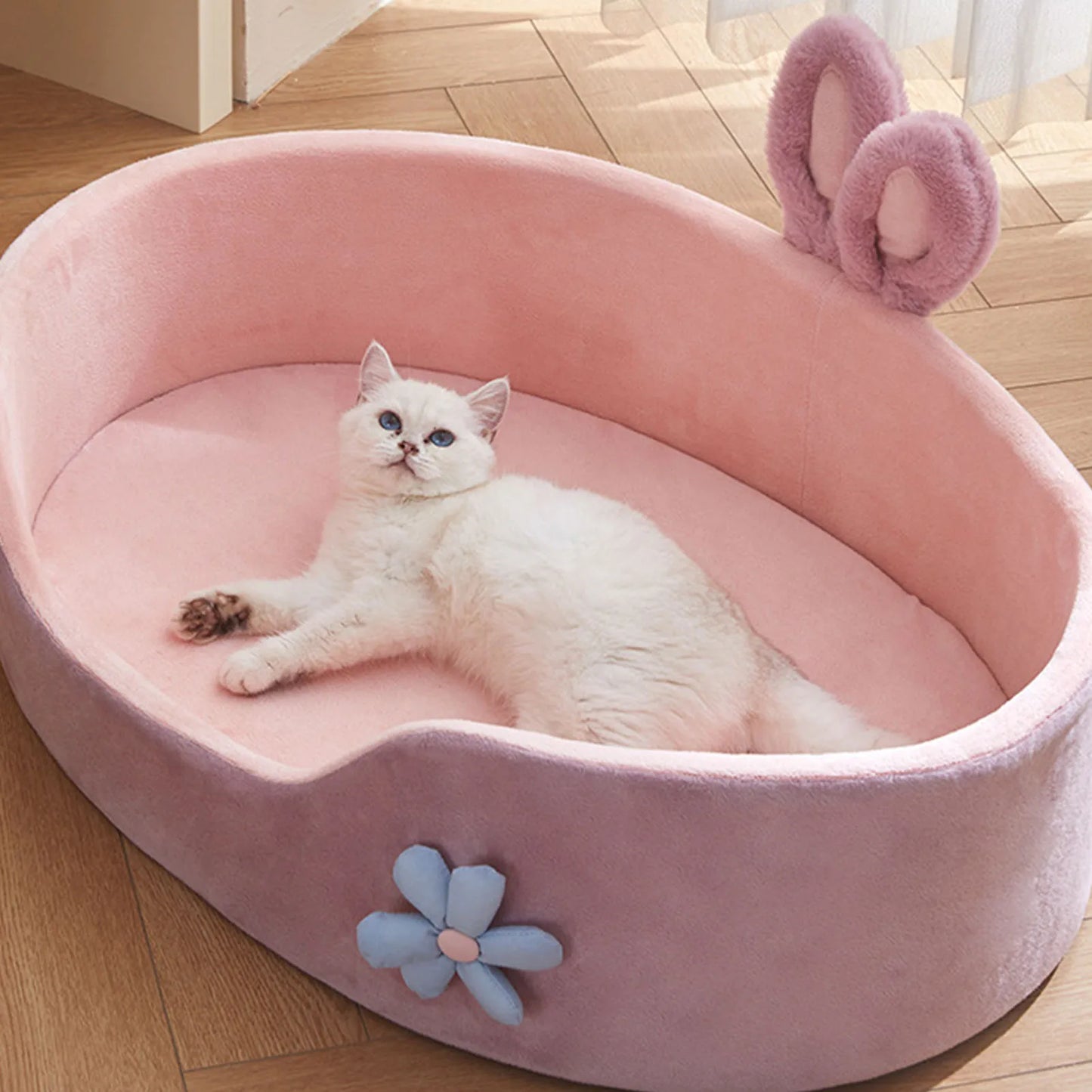 Pink Pet Bed – Detachable, Washable & Soft Dog and Cat Bed for All Seasons