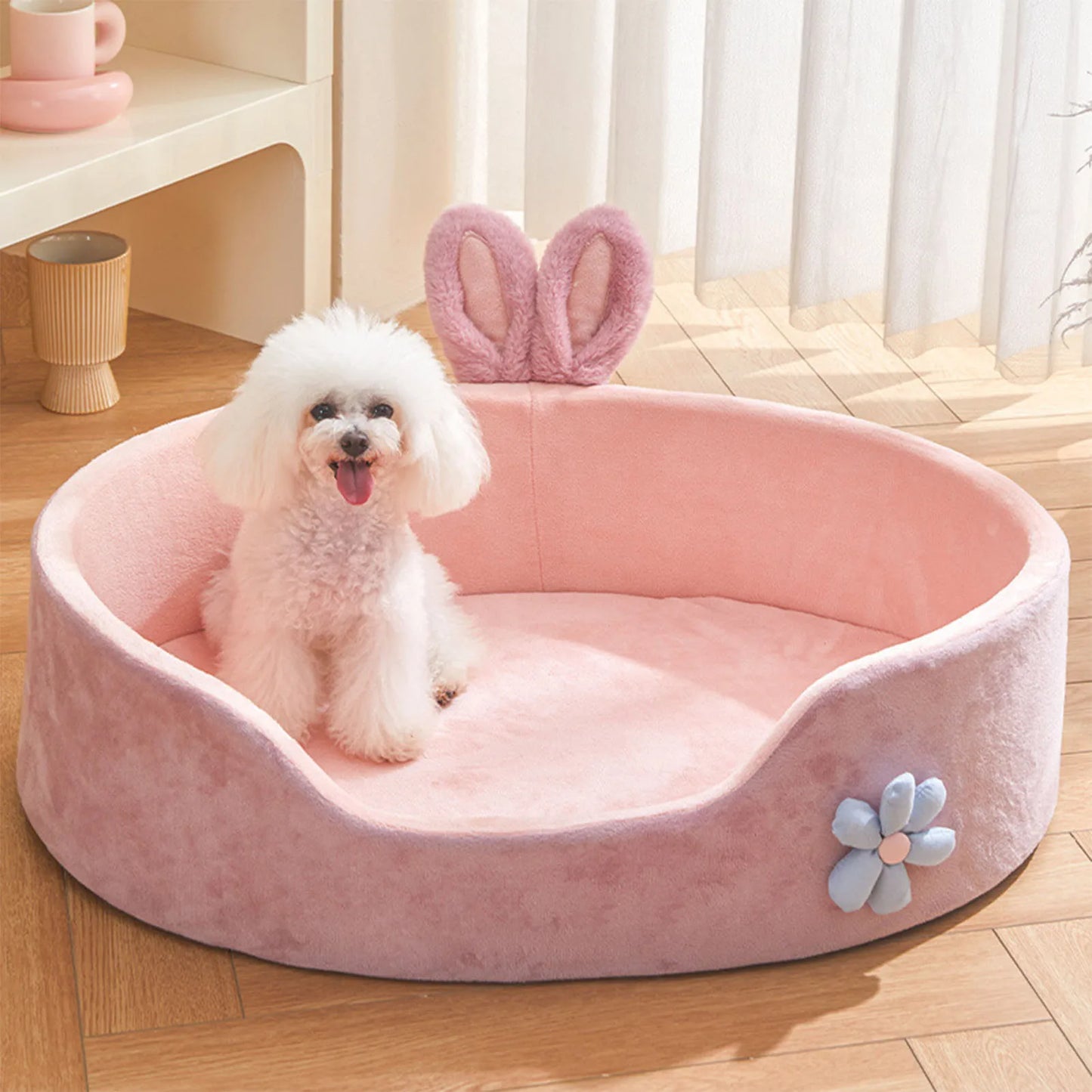 Pink Pet Bed – Detachable, Washable & Soft Dog and Cat Bed for All Seasons