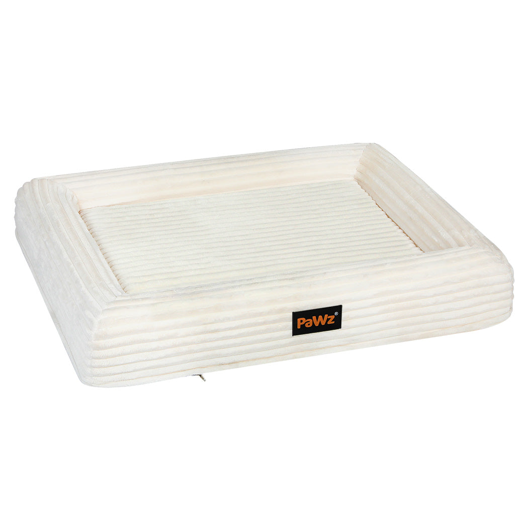 Pawz L Size Orthopedic Dog Bed with Corduroy Removable Cover Waterproof Washable Beige-1954802488922214400