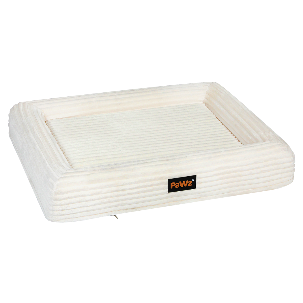 Pawz L Size Orthopedic Dog Bed with Corduroy Removable Cover Waterproof Washable Beige-1954802488926408710