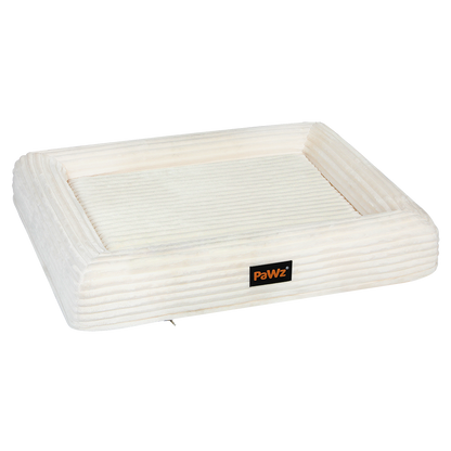 Pawz L Size Orthopedic Dog Bed with Corduroy Removable Cover Waterproof Washable Beige-1954802488926408710