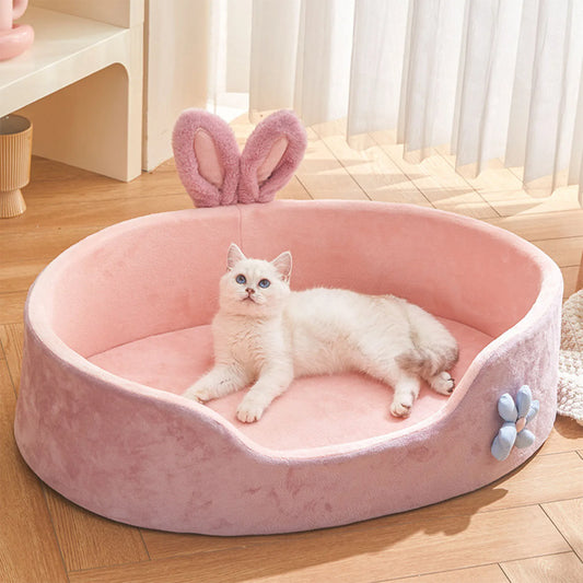Pink Pet Bed – Detachable, Washable & Soft Dog and Cat Bed for All Seasons