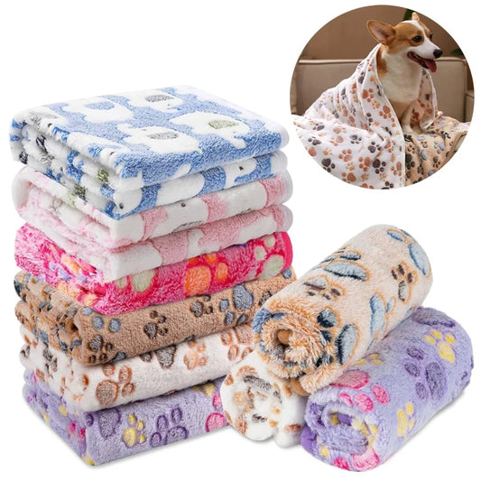 Ultra-Soft Plush Pet Blanket – Cozy Dog & Cat Throw with Cute Patterns