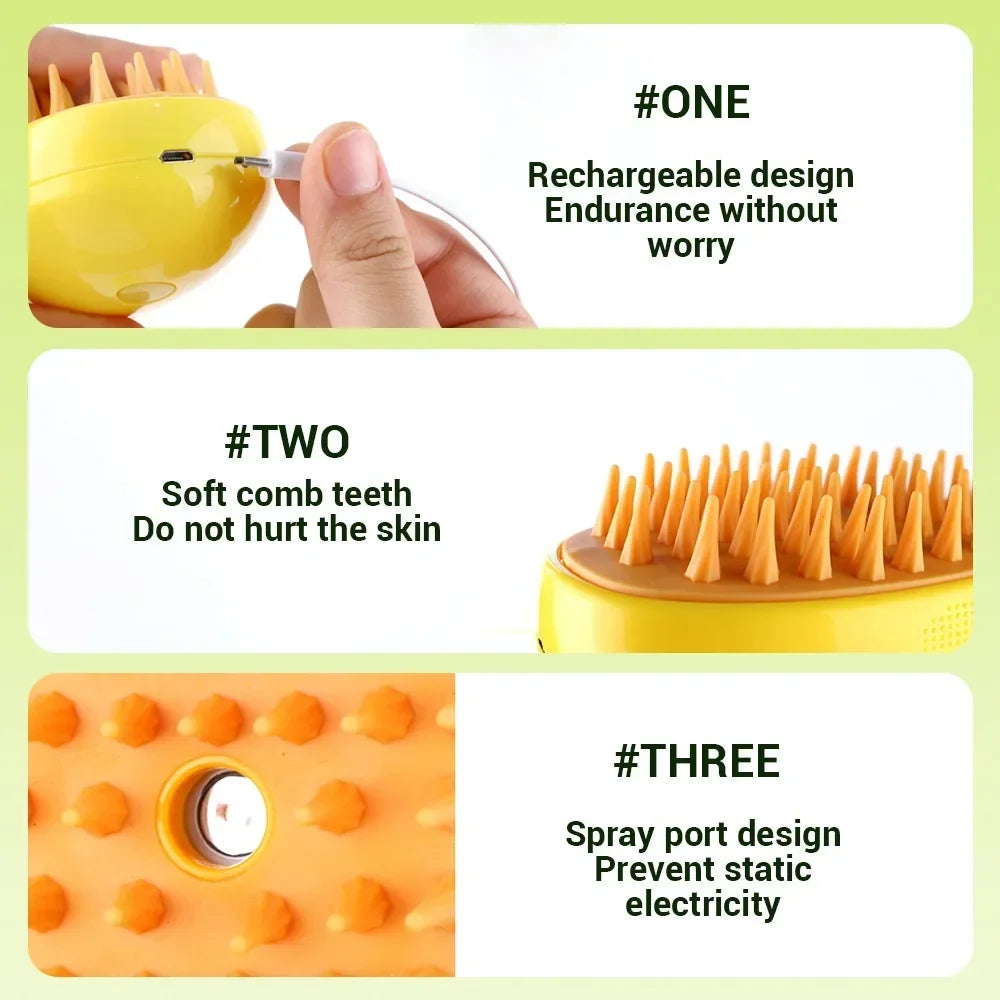 Dog Cat Steamy Brush Steam Brush Electric Sprayer for Massage Pet