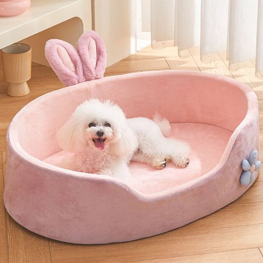 Pink Pet Bed – Detachable, Washable & Soft Dog and Cat Bed for All Seasons