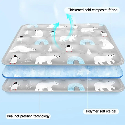 Pet Cooling Pad – Ice Mat for Dogs & Cats, Portable Summer Cooling Bed