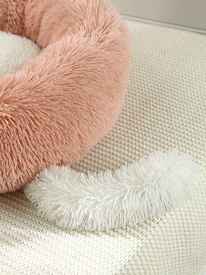 Plush Pet Bed with Ears & Tail – Soft Faux Fur Cat & Small Dog Bed