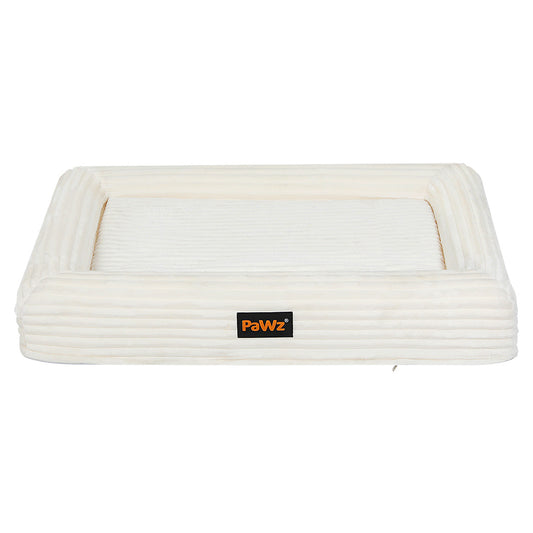 Pawz L Size Orthopedic Dog Bed with Corduroy Removable Cover Waterproof Washable Beige-1954802488922214401